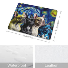 Load image into Gallery viewer, Milky Way Frenchies Leather Mouse Pad-Accessories-Accessories, Dog Dad Gifts, Dog Mom Gifts, French Bulldog, Home Decor, Mouse Pad-ONE SIZE-White-1