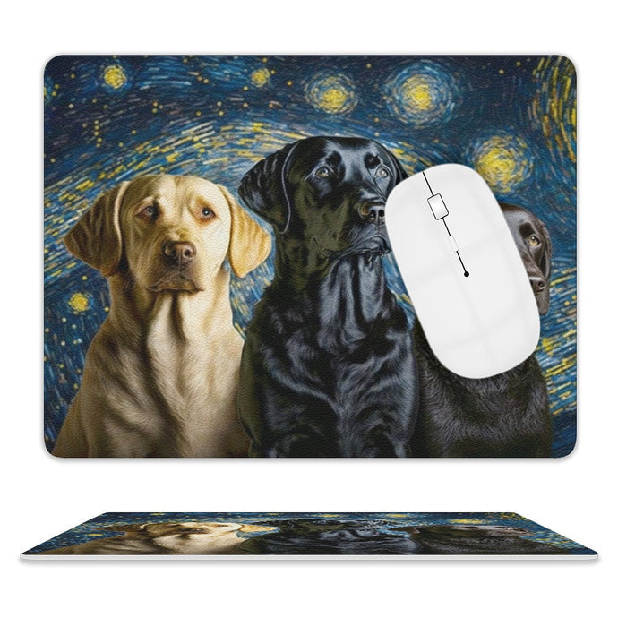 Milky Way Labradors Leather Mouse Pad-Accessories-Accessories, Dog Dad Gifts, Dog Mom Gifts, Home Decor, Labrador, Mouse Pad-ONE SIZE-White-2