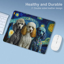 Load image into Gallery viewer, Milky Way Poodles Leather Mouse Pad-Accessories-Accessories, Dog Dad Gifts, Dog Mom Gifts, Home Decor, Mouse Pad, Poodle-ONE SIZE-White-4