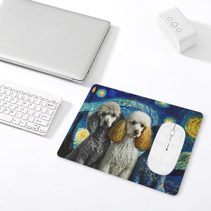 Milky Way Poodles Leather Mouse Pad-Accessories-Accessories, Dog Dad Gifts, Dog Mom Gifts, Home Decor, Mouse Pad, Poodle-ONE SIZE-White-5