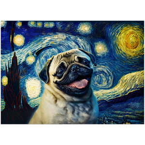 Milky Way Pug Wall Art Posters-Home Decor-Dog Art, Dogs, Home Decor, Poster, Pug-Smiling Pug-12" x 16" inches-2