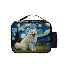 Load image into Gallery viewer, Milky Way Samoyed Leather Lunch Bag-Accessories-Bags, Dog Dad Gifts, Dog Mom Gifts, Lunch Bags, Samoyed-Black-ONE SIZE-1