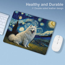 Load image into Gallery viewer, Milky Way Samoyed Leather Mouse Pad-Accessories-Accessories, Dog Dad Gifts, Dog Mom Gifts, Home Decor, Mouse Pad, Samoyed-ONE SIZE-White-4
