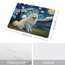 Load image into Gallery viewer, Milky Way Samoyed Leather Mouse Pad-Accessories-Accessories, Dog Dad Gifts, Dog Mom Gifts, Home Decor, Mouse Pad, Samoyed-ONE SIZE-White-1