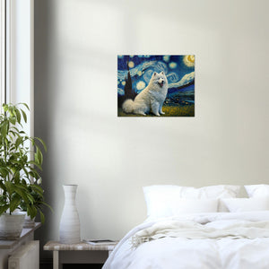 Milky Way Samoyed Wall Art Poster-Print Material-Dog Art, Dogs, Home Decor, Poster, Samoyed-4