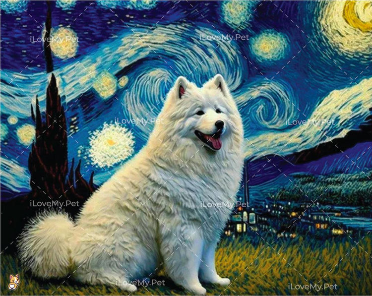 Milky Way Samoyed Wall Art Poster 750x