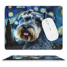 Load image into Gallery viewer, Milky Way Schnauzer Leather Mouse Pad-Accessories-Dog Dad Gifts, Dog Mom Gifts, Home Decor, Mouse Pad, Schnauzer-ONE SIZE-White-2