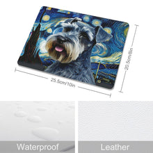 Load image into Gallery viewer, Milky Way Schnauzer Leather Mouse Pad-Accessories-Dog Dad Gifts, Dog Mom Gifts, Home Decor, Mouse Pad, Schnauzer-ONE SIZE-White-1