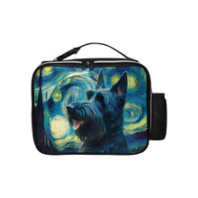 Load image into Gallery viewer, Milky Way Scottish Terrier Leather Lunch Bag-Accessories-Bags, Dog Dad Gifts, Dog Mom Gifts, Lunch Bags, Scottish Terrier-Black-ONE SIZE-1