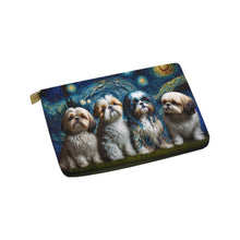 Load image into Gallery viewer, Milky Way Shih Tzus Carry-All Pouch-Accessories-Accessories, Bags, Dog Dad Gifts, Dog Mom Gifts, Shih Tzu-White-ONESIZE-2
