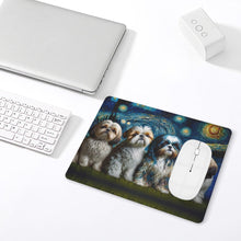 Load image into Gallery viewer, Milky Way Shih Tzus Leather Mouse Pad-Accessories-Accessories, Dog Dad Gifts, Dog Mom Gifts, Home Decor, Mouse Pad, Shih Tzu-ONE SIZE-White-3