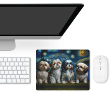 Load image into Gallery viewer, Milky Way Shih Tzus Leather Mouse Pad-Accessories-Accessories, Dog Dad Gifts, Dog Mom Gifts, Home Decor, Mouse Pad, Shih Tzu-ONE SIZE-White-4