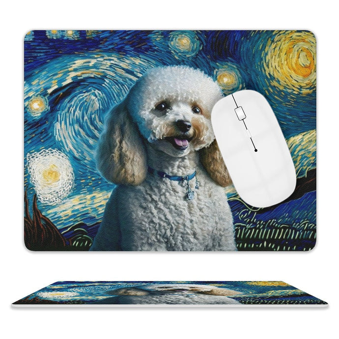 Milky Way Toy Poodle Leather Mouse Pad-Accessories-Accessories, Dog Dad Gifts, Dog Mom Gifts, Home Decor, Mouse Pad, Toy Poodle-ONE SIZE-White-3