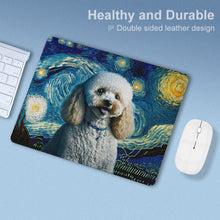 Load image into Gallery viewer, Milky Way Toy Poodle Leather Mouse Pad-Accessories-Accessories, Dog Dad Gifts, Dog Mom Gifts, Home Decor, Mouse Pad, Toy Poodle-ONE SIZE-White-4
