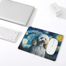Load image into Gallery viewer, Milky Way Toy Poodle Leather Mouse Pad-Accessories-Accessories, Dog Dad Gifts, Dog Mom Gifts, Home Decor, Mouse Pad, Toy Poodle-ONE SIZE-White-5