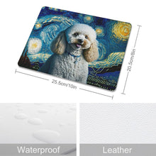 Load image into Gallery viewer, Milky Way Toy Poodle Leather Mouse Pad-Accessories-Accessories, Dog Dad Gifts, Dog Mom Gifts, Home Decor, Mouse Pad, Toy Poodle-ONE SIZE-White-1