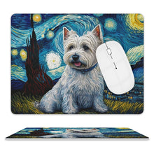Load image into Gallery viewer, Milky Way West Highland Terrier Leather Mouse Pad-Accessories-Accessories, Dog Dad Gifts, Dog Mom Gifts, Home Decor, Mouse Pad, West Highland Terrier-ONE SIZE-White-2