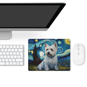 Milky Way West Highland Terrier Leather Mouse Pad-Accessories-Accessories, Dog Dad Gifts, Dog Mom Gifts, Home Decor, Mouse Pad, West Highland Terrier-ONE SIZE-White-3