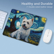 Load image into Gallery viewer, Milky Way West Highland Terrier Leather Mouse Pad-Accessories-Accessories, Dog Dad Gifts, Dog Mom Gifts, Home Decor, Mouse Pad, West Highland Terrier-ONE SIZE-White-4