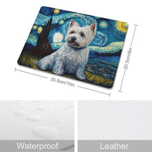 Load image into Gallery viewer, Milky Way West Highland Terrier Leather Mouse Pad-Accessories-Accessories, Dog Dad Gifts, Dog Mom Gifts, Home Decor, Mouse Pad, West Highland Terrier-ONE SIZE-White-1