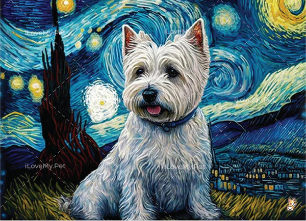 Milky Way West Highland Terrier Wall Art Poster - Main Image