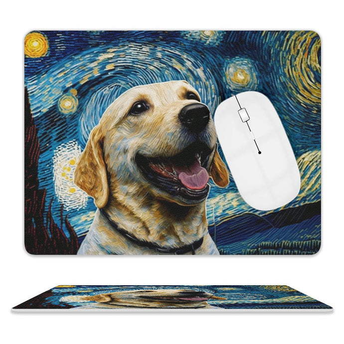 Milky Way Yellow Labrador Leather Mouse Pad-Accessories-Accessories, Dog Dad Gifts, Dog Mom Gifts, Home Decor, Labrador, Mouse Pad-ONE SIZE-White-2