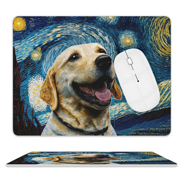 Milky Way Yellow Labrador Leather Mouse Pad 2 360x
