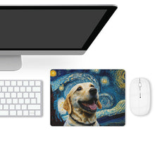 Load image into Gallery viewer, Milky Way Yellow Labrador Leather Mouse Pad-Accessories-Accessories, Dog Dad Gifts, Dog Mom Gifts, Home Decor, Labrador, Mouse Pad-ONE SIZE-White-3