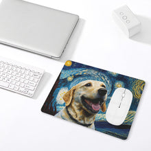 Load image into Gallery viewer, Milky Way Yellow Labrador Leather Mouse Pad-Accessories-Accessories, Dog Dad Gifts, Dog Mom Gifts, Home Decor, Labrador, Mouse Pad-ONE SIZE-White-4
