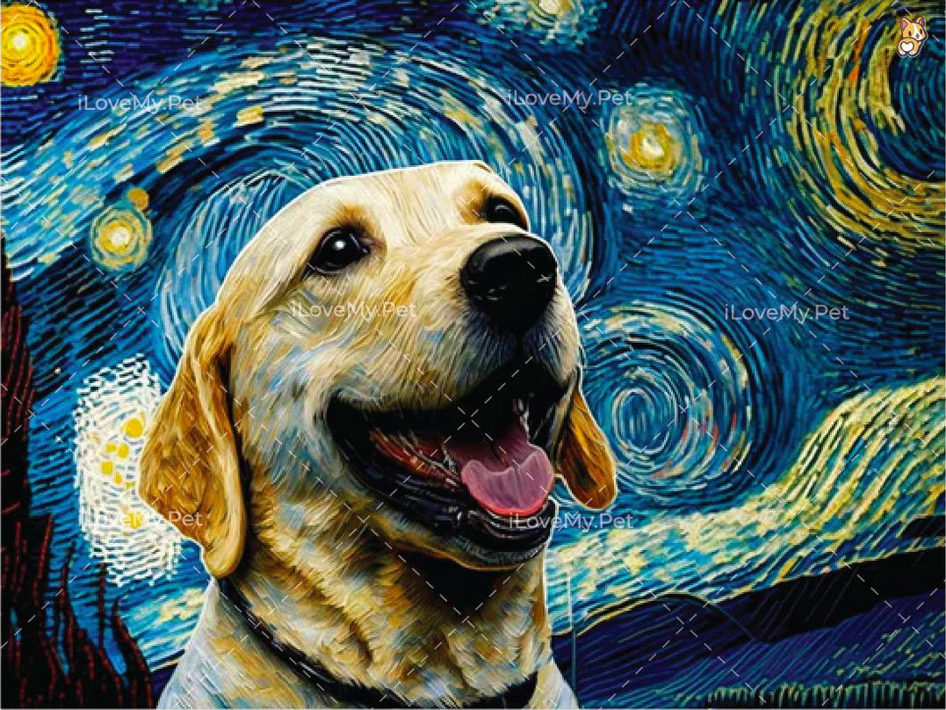 Milky Way Yellow Labrador Wall Art Poster-Home Decor-Dog Art, Dogs, Home Decor, Labrador, Poster-12