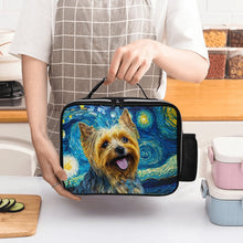 Load image into Gallery viewer, Milky Way Yorkshire Terrier Leather Lunch Bag-Accessories-Bags, Dog Dad Gifts, Dog Mom Gifts, Lunch Bags, Yorkshire Terrier-Black-ONE SIZE-2