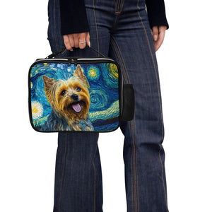 Milky Way Yorkshire Terrier Leather Lunch Bag-Accessories-Bags, Dog Dad Gifts, Dog Mom Gifts, Lunch Bags, Yorkshire Terrier-Black-ONE SIZE-4