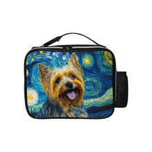 Load image into Gallery viewer, Milky Way Yorkshire Terrier Leather Lunch Bag-Accessories-Bags, Dog Dad Gifts, Dog Mom Gifts, Lunch Bags, Yorkshire Terrier-Black-ONE SIZE-1