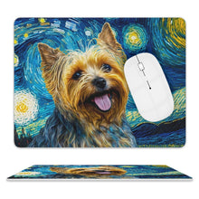 Load image into Gallery viewer, Milky Way Yorkshire Terrier Leather Mouse Pad-Accessories-Accessories, Dog Dad Gifts, Dog Mom Gifts, Home Decor, Mouse Pad, Yorkshire Terrier-ONE SIZE-White-2