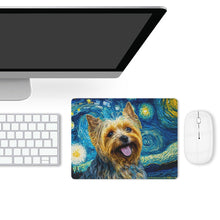 Load image into Gallery viewer, Milky Way Yorkshire Terrier Leather Mouse Pad-Accessories-Accessories, Dog Dad Gifts, Dog Mom Gifts, Home Decor, Mouse Pad, Yorkshire Terrier-ONE SIZE-White-4
