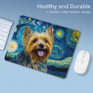 Milky Way Yorkshire Terrier Leather Mouse Pad-Accessories-Accessories, Dog Dad Gifts, Dog Mom Gifts, Home Decor, Mouse Pad, Yorkshire Terrier-ONE SIZE-White-5