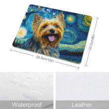 Load image into Gallery viewer, Milky Way Yorkshire Terrier Leather Mouse Pad-Accessories-Accessories, Dog Dad Gifts, Dog Mom Gifts, Home Decor, Mouse Pad, Yorkshire Terrier-ONE SIZE-White-1