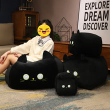 Load image into Gallery viewer, Minecraft Cat Plush - Blue Eyed Black Cat Square Plush Pillow-Stuffed Animals-Black Cat,Cat Memorial Gifts,Stuffed Animal-4