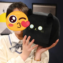 Load image into Gallery viewer, Minecraft Cat Plush - Blue Eyed Black Cat Square Plush Pillow-5