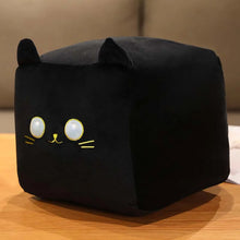 Load image into Gallery viewer, Minecraft Cat Plush - Blue Eyed Black Cat Square Plush Pillow-black-25x20x20cm-1