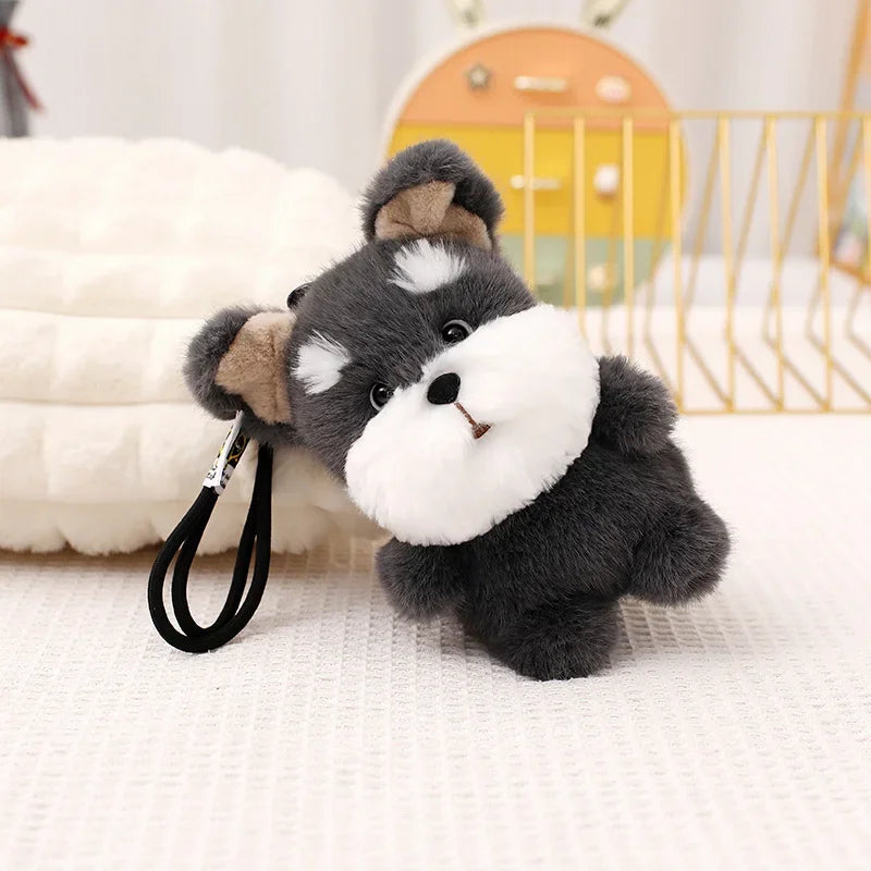Mini Fluffy Schnauzer Stuffed Animal Keychain-Stuffed Animals-Dog Memorial Gifts,Schnauzer,Stuffed Animal-schnauzer-15cm-1