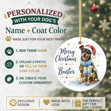 Load image into Gallery viewer, Miniature Pinscher Christmas Ornament - Cozy Winter Pet Portrait Design - Personalize with Photo and Name-Christmas Ornament-Christmas,Christmas Ornament,Personalize Artwork-2