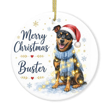 Load image into Gallery viewer, Miniature Pinscher Christmas Ornament - Cozy Winter Pet Portrait Design - Personalize with Photo and Name-Christmas Ornament-Christmas,Christmas Ornament,Personalize Artwork-3