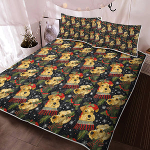 Mistletoe Airedale Terriers Christmas Quilt Blanket Bedding Set-Bedding-Airedale Terrier, Bedding, Blankets, Christmas, Home Decor-2