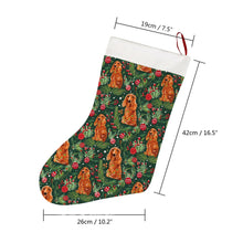 Load image into Gallery viewer, Mistletoe and Cocker Spaniels Christmas Ensemble Christmas Stocking-Christmas Ornament-Christmas, Cocker Spaniel, Home Decor-26X42CM-White1-4