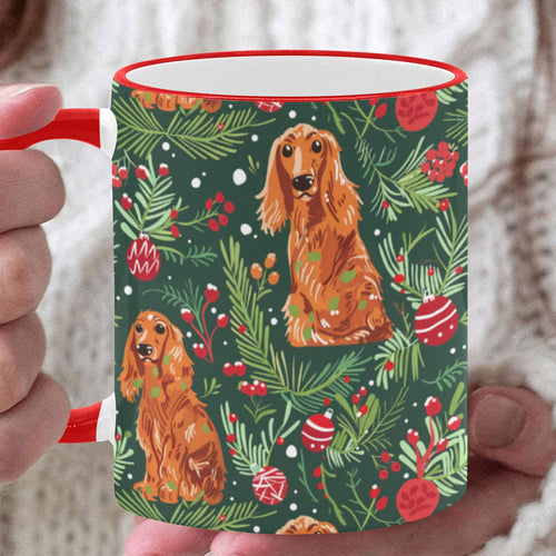 Mistletoe and Cocker Spaniels Christmas Ensemble Coffee Mug-White-ONE SIZE-1