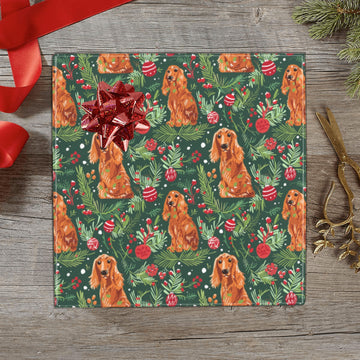 Mistletoe And Cocker Spaniels Christmas Ensemble Gift Wrapping Paper 2 Rolls 360x