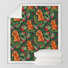 Load image into Gallery viewer, Mistletoe and Cocker Spaniels Christmas Ensemble Soft Warm Fleece Blanket-Blanket-Blankets, Chow Chow, Christmas, Dog Dad Gifts, Dog Mom Gifts, Home Decor-10