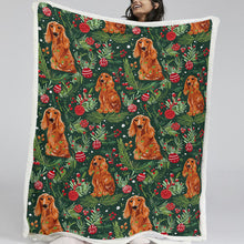 Load image into Gallery viewer, Mistletoe and Cocker Spaniels Christmas Ensemble Soft Warm Fleece Blanket-Blanket-Blankets, Chow Chow, Christmas, Dog Dad Gifts, Dog Mom Gifts, Home Decor-11