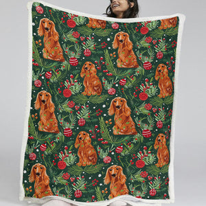 Mistletoe and Cocker Spaniels Christmas Ensemble Soft Warm Fleece Blanket-Blanket-Blankets, Chow Chow, Christmas, Dog Dad Gifts, Dog Mom Gifts, Home Decor-11